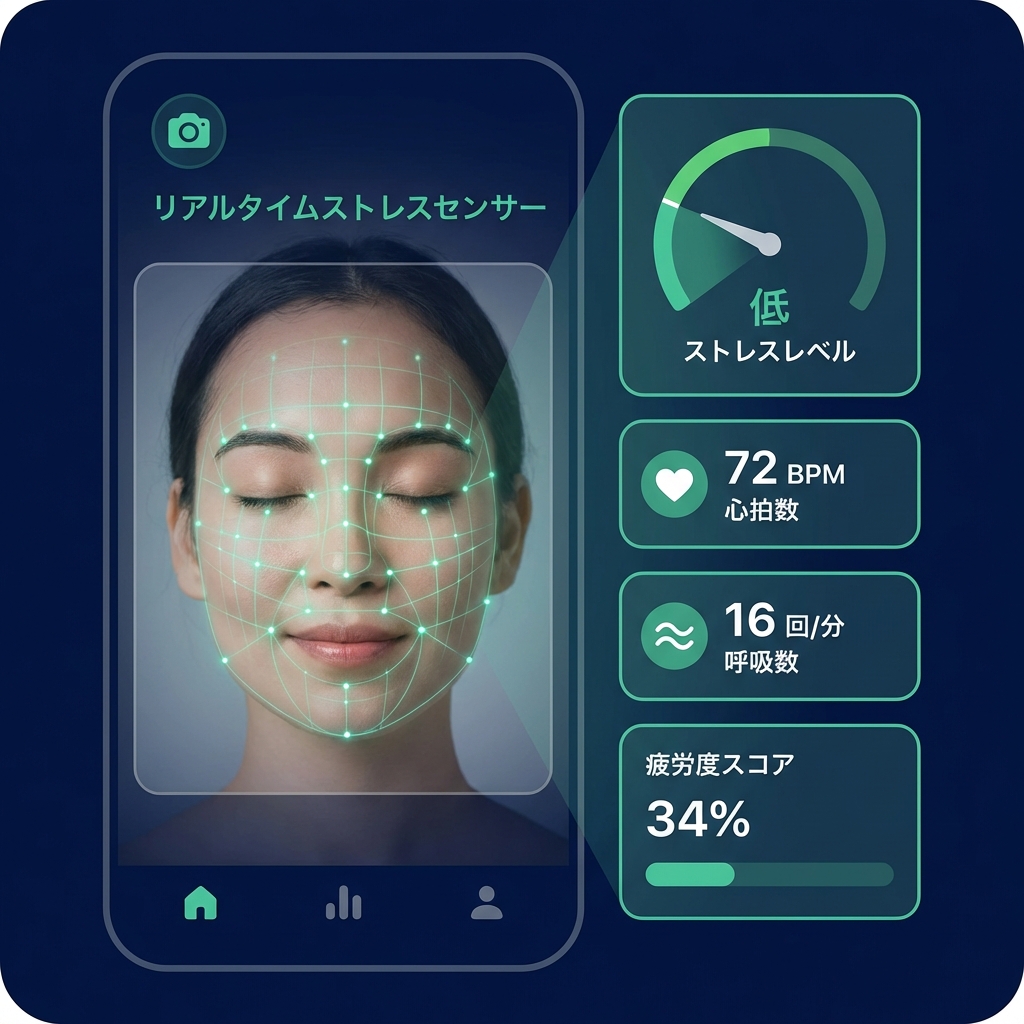 Melu AI ストレスセンサー測定画面
